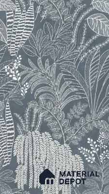 Tropical Wall Tile TL 12125 D Retina Navy Bloom 4 ft x 2 ft Vitrified Matte Finish - 9 mm | Suitable for Bathroom, Accent/Feature Wall, Dining Area