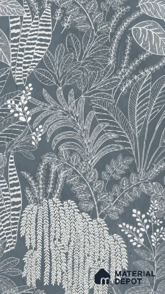 Tropical Wall Tile TL 12125 D Retina Navy Bloom 4 ft x 2 ft Vitrified Matte Finish - 9 mm | Suitable for Bathroom, Accent/Feature Wall, Dining Area