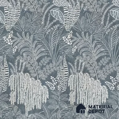 Tropical Wall Tile TL 12125 D Retina Navy Bloom 4 ft x 2 ft Vitrified Matte Finish - 9 mm | Suitable for Bathroom, Accent/Feature Wall, Dining Area