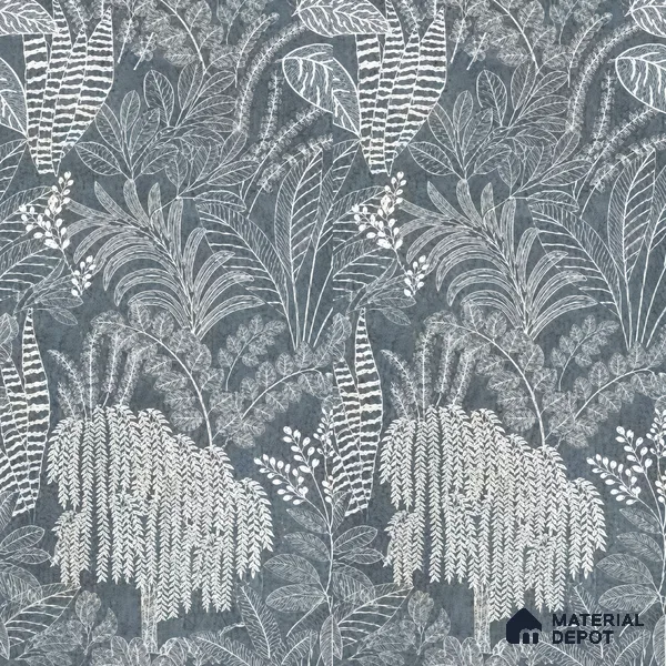 Tropical Wall Tile TL 12125 D Retina Navy Bloom 4 ft x 2 ft Vitrified Matte Finish - 9 mm | Suitable for Bathroom, Accent/Feature Wall, Dining Area