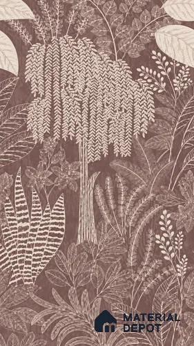 Tropical Wall Tile TL 12125 F Retina Wine Bloom 4 ft x 2 ft Vitrified Matte Finish - 9 mm | Suitable for Bathroom, Accent/Feature Wall, Dining Area