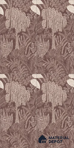 Tropical Wall Tile TL 12125 F Retina Wine Bloom 4 ft x 2 ft Vitrified Matte Finish - 9 mm | Suitable for Bathroom, Accent/Feature Wall, Dining Area