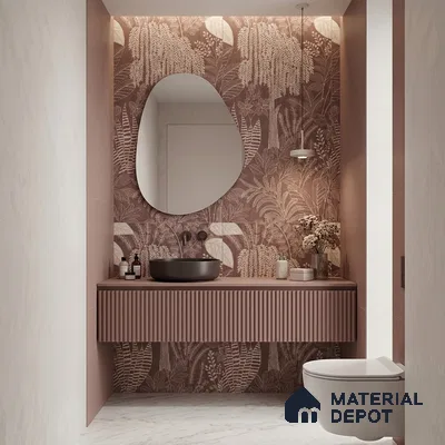 Tropical Wall Tile TL 12125 F Retina Wine Bloom 4 ft x 2 ft Vitrified Matte Finish - 9 mm | Suitable for Bathroom, Accent/Feature Wall, Dining Area
