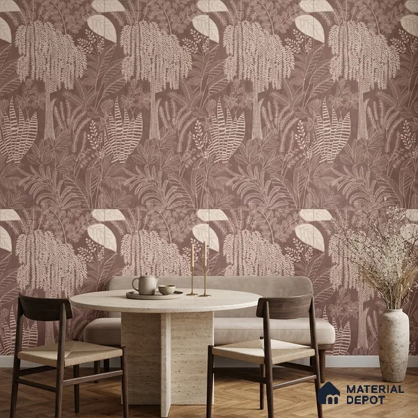 Tropical Wall Tile TL 12125 F Retina Wine Bloom 4 ft x 2 ft Vitrified Matte Finish - 9 mm | Suitable for Bathroom, Accent/Feature Wall, Dining Area