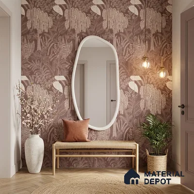 Tropical Wall Tile TL 12125 F Retina Wine Bloom 4 ft x 2 ft Vitrified Matte Finish - 9 mm | Suitable for Bathroom, Accent/Feature Wall, Dining Area
