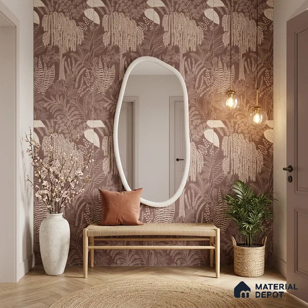 Tropical Wall Tile TL 12125 F Retina Wine Bloom 4 ft x 2 ft Vitrified Matte Finish - 9 mm | Suitable for Bathroom, Accent/Feature Wall, Dining Area