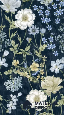 Floral Wall Tile TL 07191 D Floreale Fiore Navy 4 ft x 2 ft Vitrified Matte Finish - 9 mm | Suitable for Bathroom, Accent/Feature Wall, Foyer