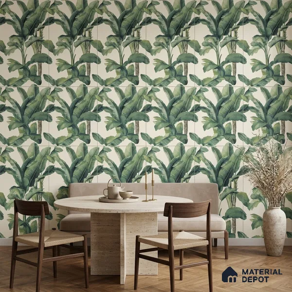 Floral Wall Tile TL 07191 D Floreale Fiore Navy 4 ft x 2 ft Vitrified Matte Finish - 9 mm | Suitable for Bathroom, Accent/Feature Wall, Foyer