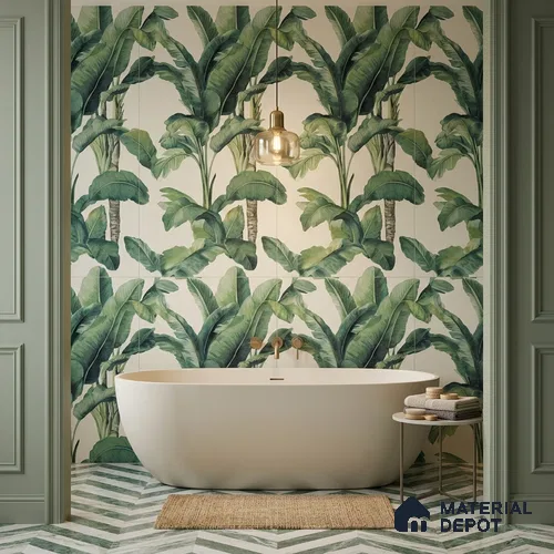 Tropical Wall Tile TL 07191 E Leanna Ivory Decor 2 ft x 4 ft Vitrified Matte Finish - 9 mm | Suitable for Bathroom, Accent/Feature Wall, Dining Area