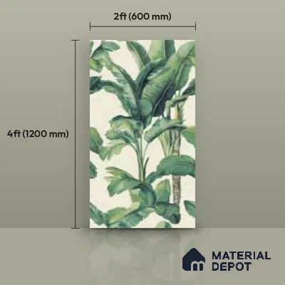 Tropical Wall Tile TL 07191 E Leanna Ivory Decor 2 ft x 4 ft Vitrified Matte Finish - 9 mm | Suitable for Bathroom, Accent/Feature Wall, Dining Area
