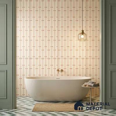Wall Tile TL 10984 B | Arebic Red Decor | 4 ft x 2 ft Crits Micro Matte Finish Porcelain Tile - 9 mm | Suitable for Bathroom, Accent/Feature Wall, Dining Area | 3 mm Spacer Required