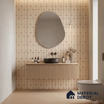 Wall Tile TL 10984 B | Arebic Red Decor | 4 ft x 2 ft Crits Micro Matte Finish Porcelain Tile - 9 mm | Suitable for Bathroom, Accent/Feature Wall, Dining Area | 3 mm Spacer Required