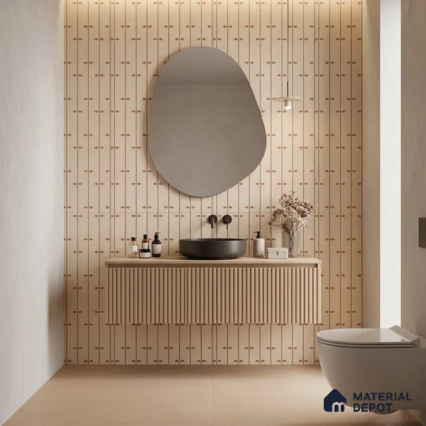 Wall Tile TL 10984 B | Arebic Red Decor | 4 ft x 2 ft Crits Micro Matte Finish Porcelain Tile - 9 mm | Suitable for Bathroom, Accent/Feature Wall, Dining Area | 3 mm Spacer Required