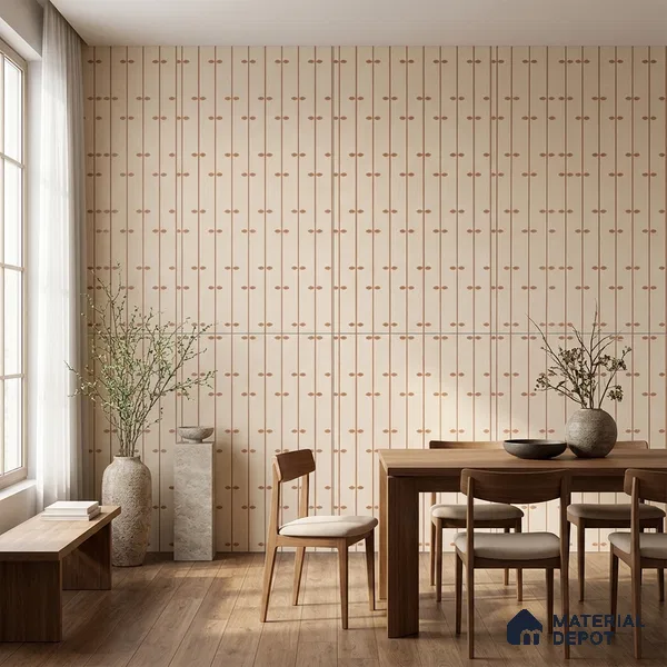 Wall Tile TL 10984 B | Arebic Red Decor | 4 ft x 2 ft Crits Micro Matte Finish Porcelain Tile - 9 mm | Suitable for Bathroom, Accent/Feature Wall, Dining Area | 3 mm Spacer Required