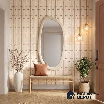 Wall Tile TL 10984 B | Arebic Red Decor | 4 ft x 2 ft Crits Micro Matte Finish Porcelain Tile - 9 mm | Suitable for Bathroom, Accent/Feature Wall, Dining Area | 3 mm Spacer Required