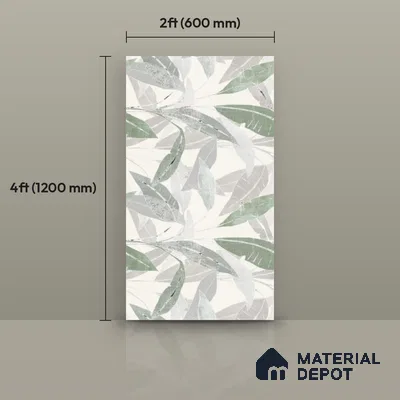 Tropical Wall Tile TL 07852 B Tropical Beige Decor 4 ft x 2 ft Vitrified Matte Finish - 9 mm | Suitable for Bathroom, Accent/Feature Wall, Basin Area | 1 1 1 Random Design