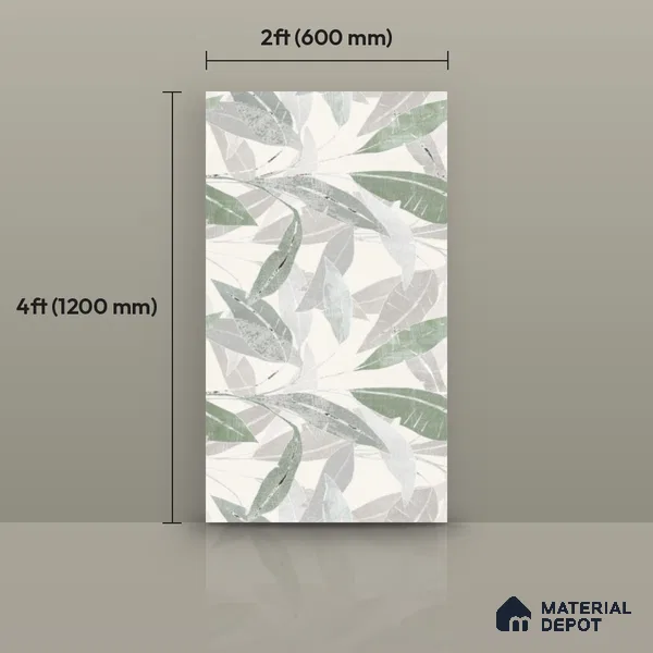 Tropical Wall Tile TL 07852 B Tropical Beige Decor 4 ft x 2 ft Vitrified Matte Finish - 9 mm | Suitable for Bathroom, Accent/Feature Wall, Basin Area | 1 1 1 Random Design