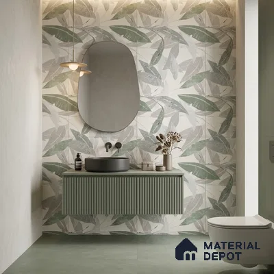 Tropical Wall Tile TL 07852 B Tropical Beige Decor 4 ft x 2 ft Vitrified Matte Finish - 9 mm | Suitable for Bathroom, Accent/Feature Wall, Basin Area | 1 1 1 Random Design