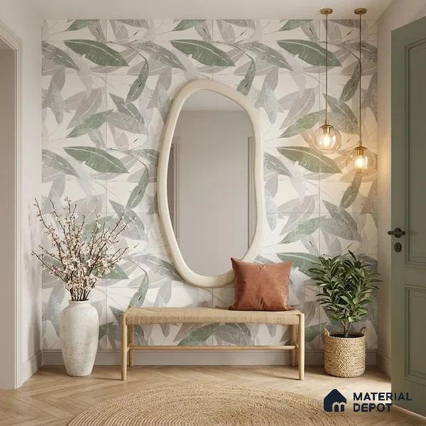 Tropical Wall Tile TL 07852 B Tropical Beige Decor 4 ft x 2 ft Vitrified Matte Finish - 9 mm | Suitable for Bathroom, Accent/Feature Wall, Basin Area | 1 1 1 Random Design
