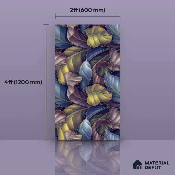 Tropical Wall Tile TL 08250 Garden Wall 4 ft x 2 ft High Gloss Finish Vitrified Tile - 9 mm | Suitable for Bathroom, Accent/Feature Wall, Dining Area