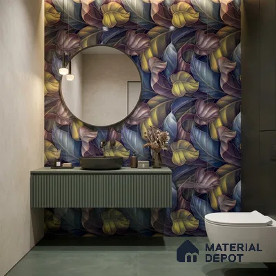 Tropical Wall Tile TL 08250 Garden Wall 4 ft x 2 ft High Gloss Finish Vitrified Tile - 9 mm | Suitable for Bathroom, Accent/Feature Wall, Dining Area