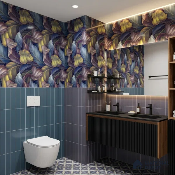 Tropical Wall Tile TL 08250 Garden Wall 4 ft x 2 ft High Gloss Finish Vitrified Tile - 9 mm | Suitable for Bathroom, Accent/Feature Wall, Dining Area