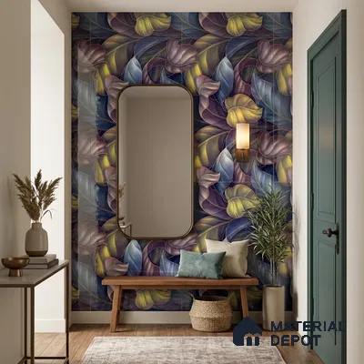 Tropical Wall Tile TL 08250 Garden Wall 4 ft x 2 ft High Gloss Finish Vitrified Tile - 9 mm | Suitable for Bathroom, Accent/Feature Wall, Dining Area