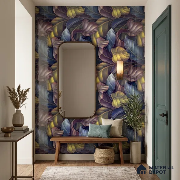 Tropical Wall Tile TL 08250 Garden Wall 4 ft x 2 ft High Gloss Finish Vitrified Tile - 9 mm | Suitable for Bathroom, Accent/Feature Wall, Dining Area