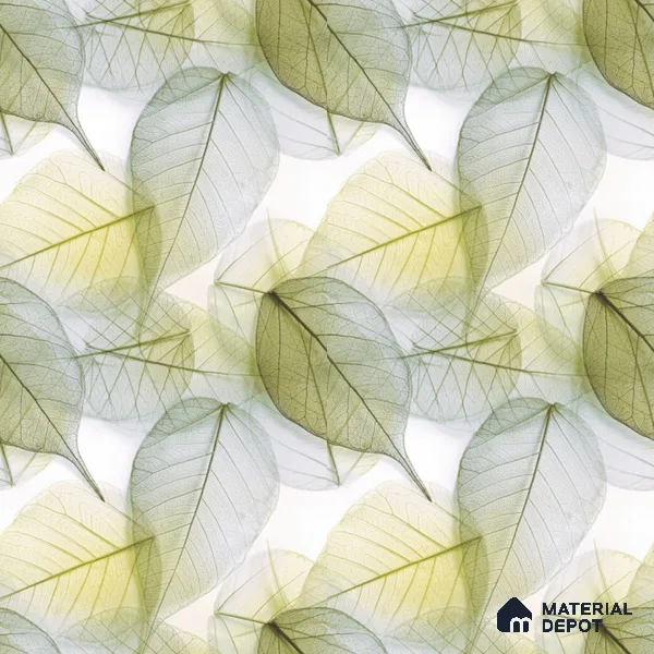 Tropical Wall Tile TL 08771  Royal Foliage Green 4 ft x 2 ft Vitrified Carving Matte Finish - 9 mm | Suitable for Bathroom, Accent/Feature Wall, Dining Area