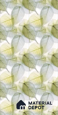 Tropical Wall Tile TL 08771  Royal Foliage Green 4 ft x 2 ft Vitrified Carving Matte Finish - 9 mm | Suitable for Bathroom, Accent/Feature Wall, Dining Area