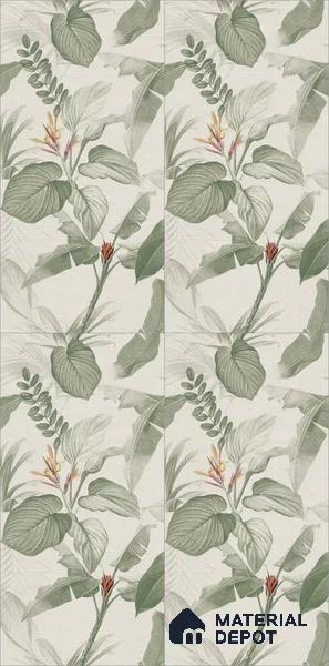 Tropical Wall Tile TL 10762 Fabric Tropical A 4 ft x 2 ft Matte Finish Vitrified Tile - 10 mm | Suitable for Bathroom, Accent/Feature Wall, Basin Area