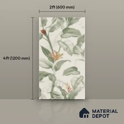Tropical Wall Tile TL 10762 B Fabric Tropical B 4 ft x 2 ft Matte Finish Vitrified Tile - 10 mm | Suitable for Bathroom, Accent/Feature Wall, Basin Area