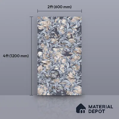 Tropical Wall Tile TL 10758 Marly Baroque 4 ft x 2 ft Matte Finish Vitrified Tile - 10 mm | Suitable for Bathroom, Accent/Feature Wall, Bedroom