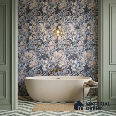 Tropical Wall Tile TL 10758 Marly Baroque 4 ft x 2 ft Matte Finish Vitrified Tile - 10 mm | Suitable for Bathroom, Accent/Feature Wall, Bedroom