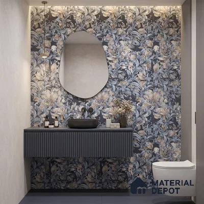 Tropical Wall Tile TL 10758 Marly Baroque 4 ft x 2 ft Matte Finish Vitrified Tile - 10 mm | Suitable for Bathroom, Accent/Feature Wall, Bedroom