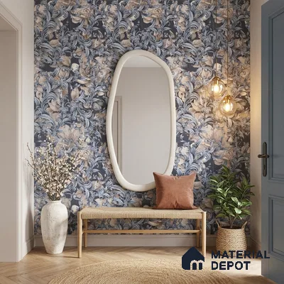 Tropical Wall Tile TL 10758 Marly Baroque 4 ft x 2 ft Matte Finish Vitrified Tile - 10 mm | Suitable for Bathroom, Accent/Feature Wall, Bedroom