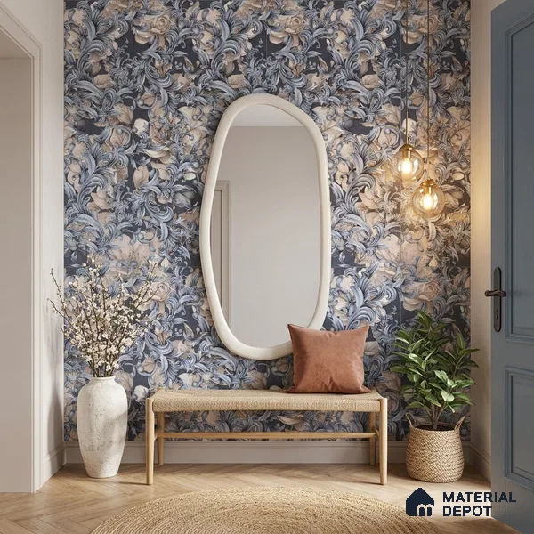 Tropical Wall Tile TL 10758 Marly Baroque 4 ft x 2 ft Matte Finish Vitrified Tile - 10 mm | Suitable for Bathroom, Accent/Feature Wall, Bedroom