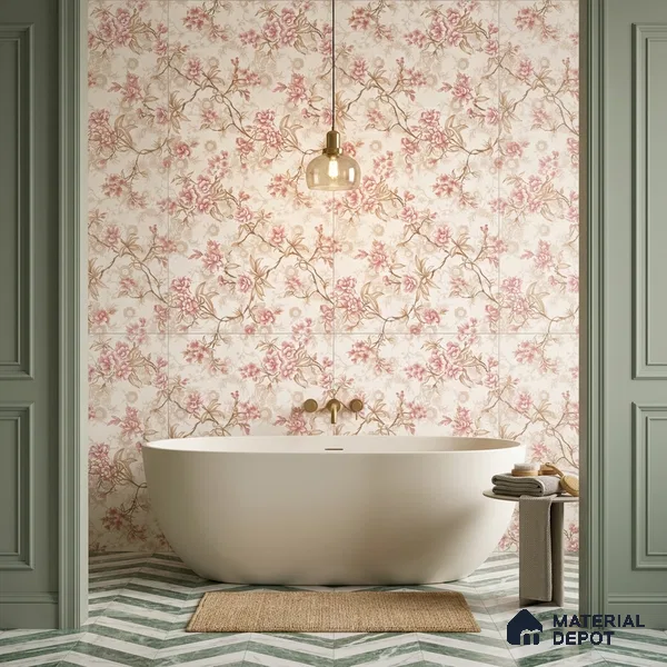 Tropical Wall Decor Tile TL 11709 | 4 ft x 2 ft Vitrified Glue Double Digital Tile - 9 mm | Suitable for Bathroom, Accent/Feature Wall, Bedroom
