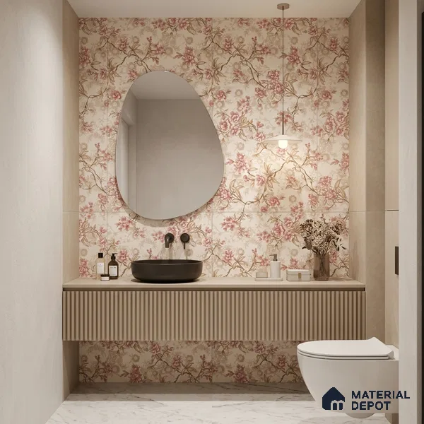 Tropical Wall Decor Tile TL 11709 | 4 ft x 2 ft Vitrified Glue Double Digital Tile - 9 mm | Suitable for Bathroom, Accent/Feature Wall, Bedroom