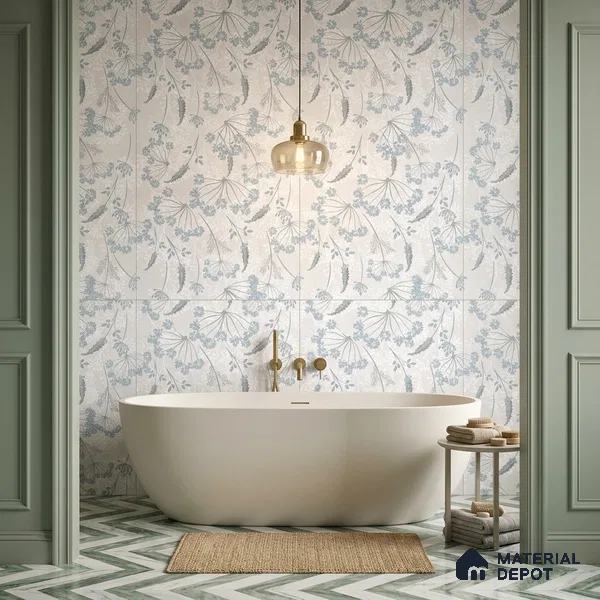 Tropical Wall Tropical Tile TL 11830 C | 4 ft x 2 ft Vitrified Carving Matte Tile - 9 mm | Suitable for Bathroom, Accent/Feature Wall, Foyer