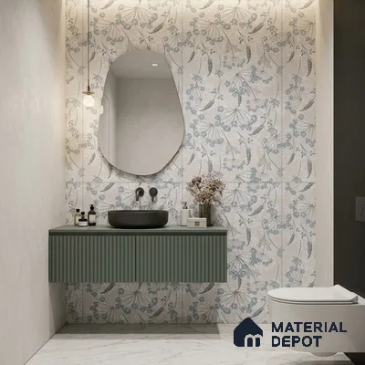 Tropical Wall Tropical Tile TL 11830 C | 4 ft x 2 ft Vitrified Carving Matte Tile - 9 mm | Suitable for Bathroom, Accent/Feature Wall, Foyer