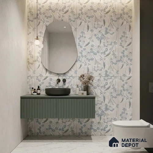 Tropical Wall Tropical Tile TL 11830 C | 4 ft x 2 ft Vitrified Carving Matte Tile - 9 mm | Suitable for Bathroom, Accent/Feature Wall, Foyer