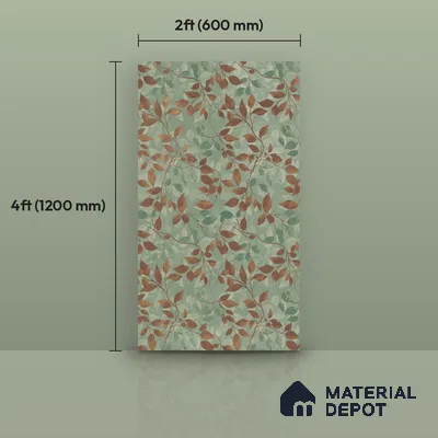 Faux Tropical Wall Tropical Tile TL 11822 G | 4 ft x 2 ft Vitrified Carving Matte Tile - 9 mm | Suitable for Bathroom, Accent/Feature Wall, Dining Area