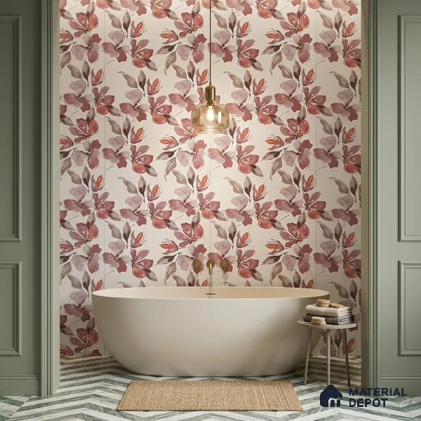 Tropical Wall Decor Tile TL 11707 | 4 ft x 2 ft Vitrified Glue Double Digital Tile - 9 mm | Suitable for Bathroom, Accent/Feature Wall, Dining Area