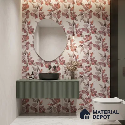 Tropical Wall Decor Tile TL 11707 | 4 ft x 2 ft Vitrified Glue Double Digital Tile - 9 mm | Suitable for Bathroom, Accent/Feature Wall, Dining Area