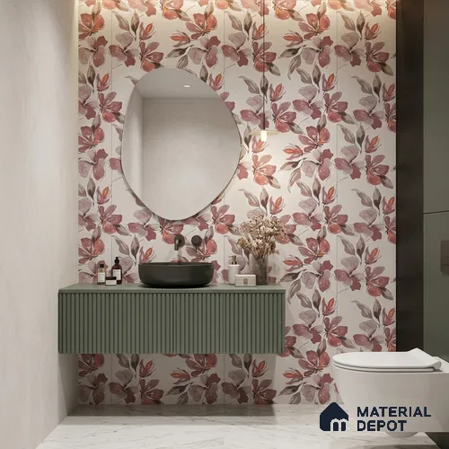 Tropical Wall Decor Tile TL 11707 | 4 ft x 2 ft Vitrified Glue Double Digital Tile - 9 mm | Suitable for Bathroom, Accent/Feature Wall, Dining Area