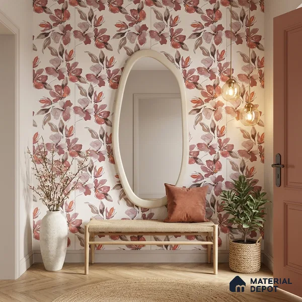 Tropical Wall Decor Tile TL 11707 | 4 ft x 2 ft Vitrified Glue Double Digital Tile - 9 mm | Suitable for Bathroom, Accent/Feature Wall, Dining Area