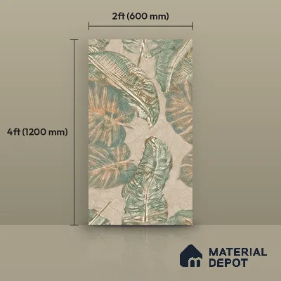 Tropical Wall & Floor Tile TL 11864 | 4 ft x 2 ft Vitrified Double Digital Matte Tile - 9 mm | Suitable for Bathroom, Accent/Feature Wall, Foyer