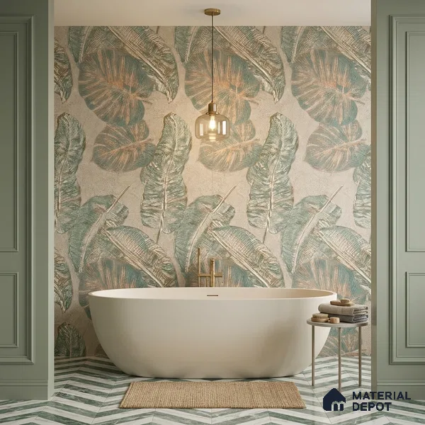 Tropical Wall & Floor Tile TL 11864 | 4 ft x 2 ft Vitrified Double Digital Matte Tile - 9 mm | Suitable for Bathroom, Accent/Feature Wall, Foyer