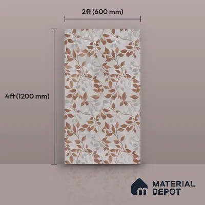 Tropical Wall Tropical Tile TL 11821 C | 4 ft x 2 ft Vitrified Carving Matte Tile - 9 mm | Suitable for Bathroom, Accent/Feature Wall, Dining Area